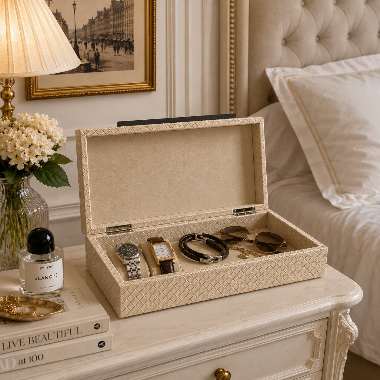 Leedon Woven PU Leather Box