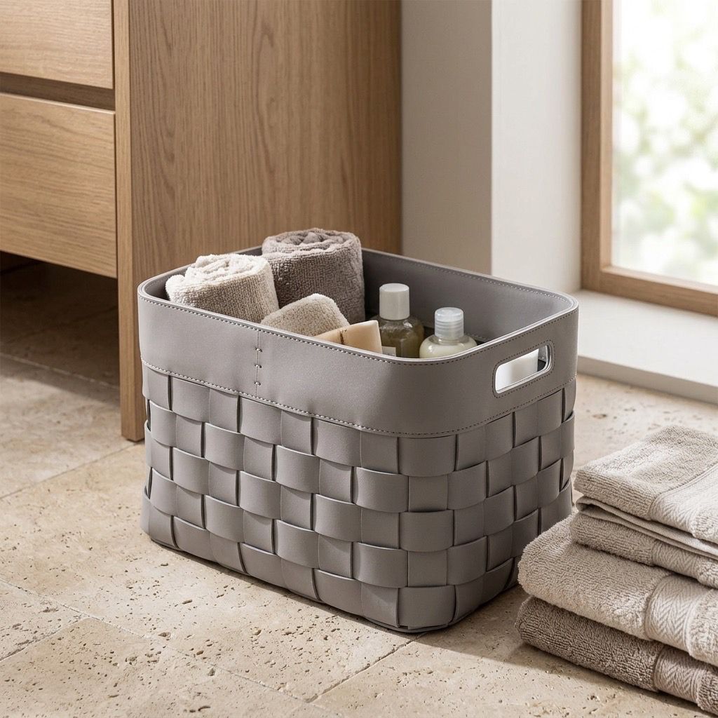 Madison Faux Leather Basket