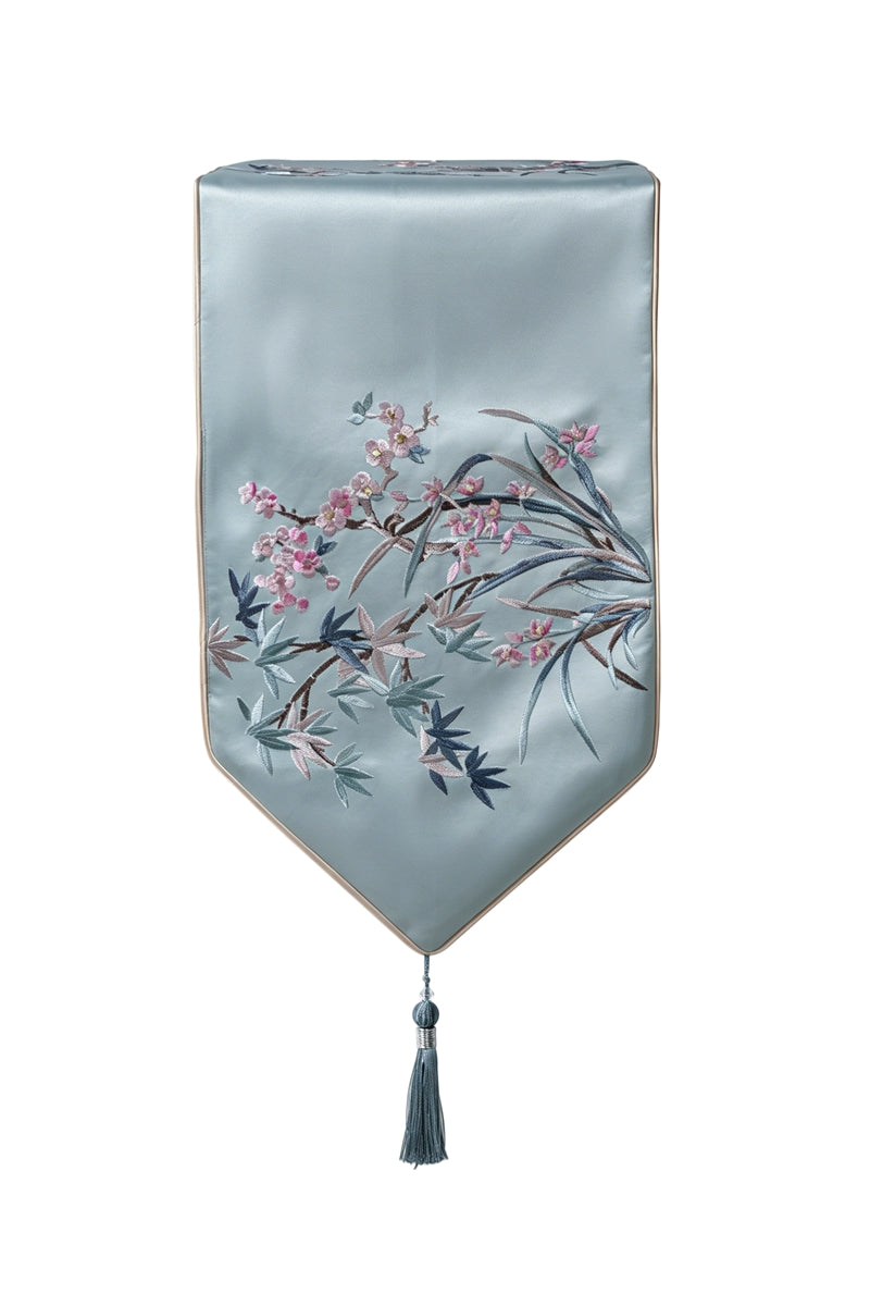 CNY Regal Blossom Table Runner Lt Turquoise