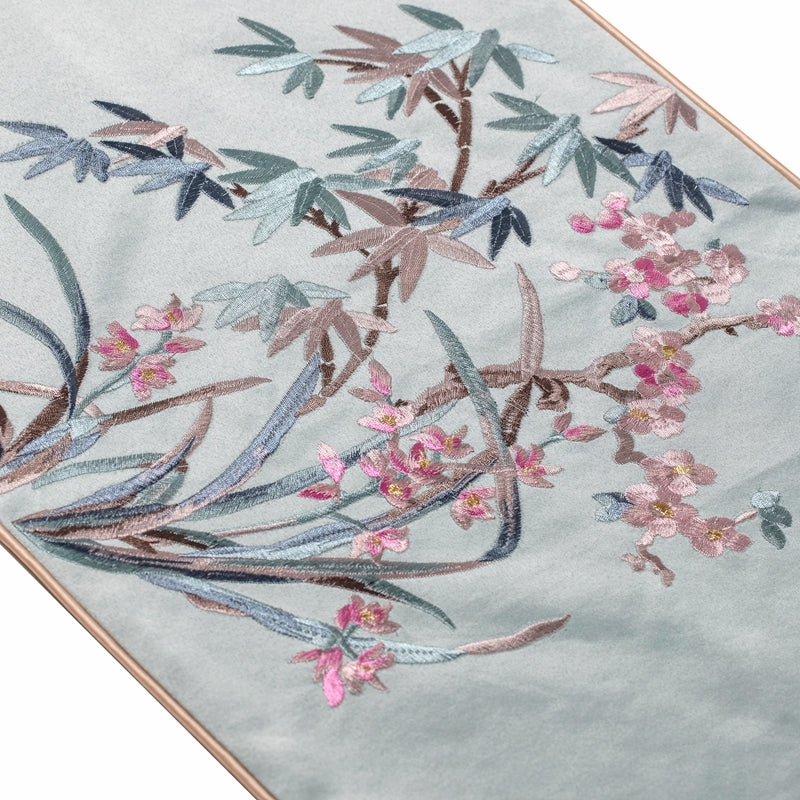 CNY Regal Blossom Table Runner Lt Turquoise