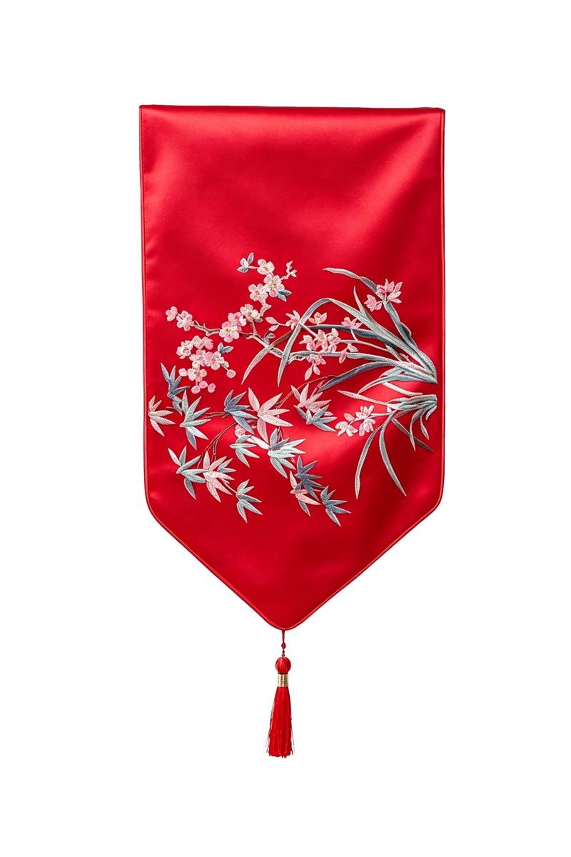 CNY Regal Blossom Table Runner Rouge