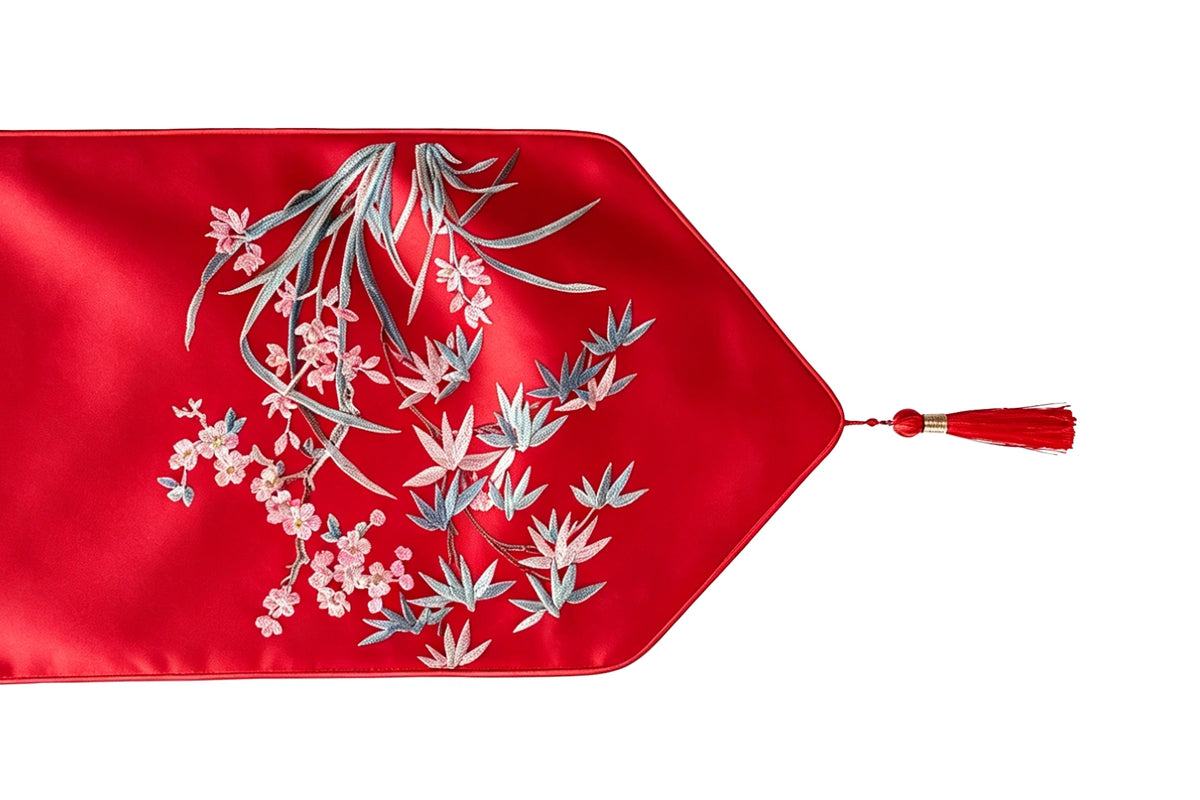 CNY Regal Blossom Table Runner Rouge