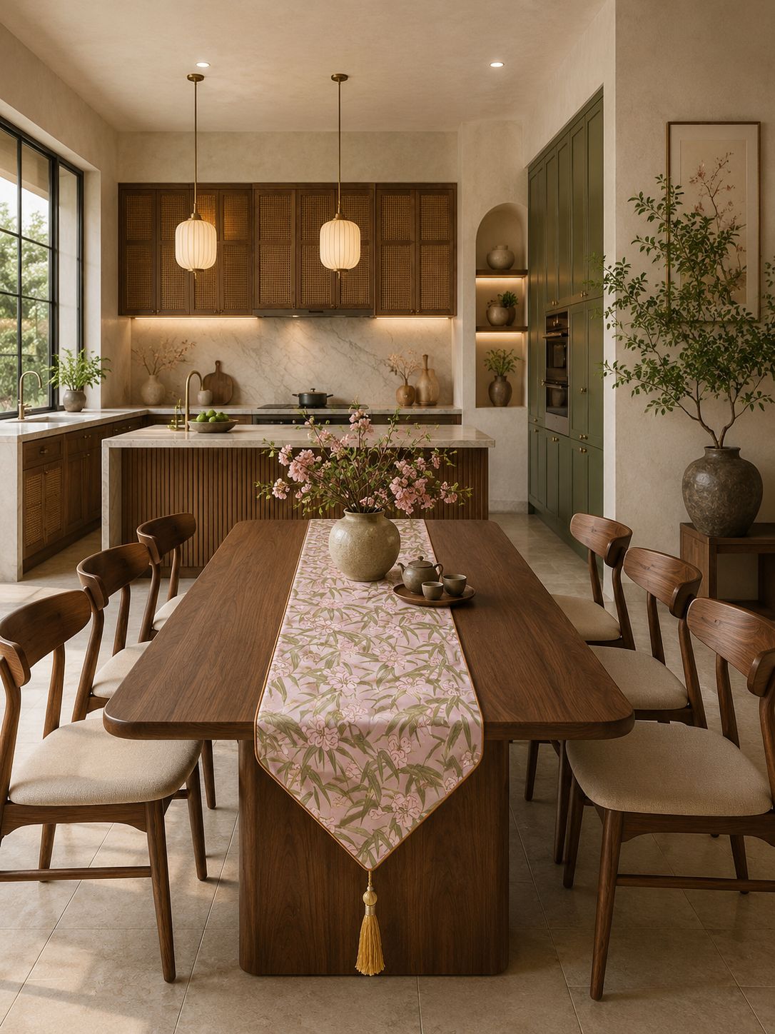 Japandi Bamboo Table Runner