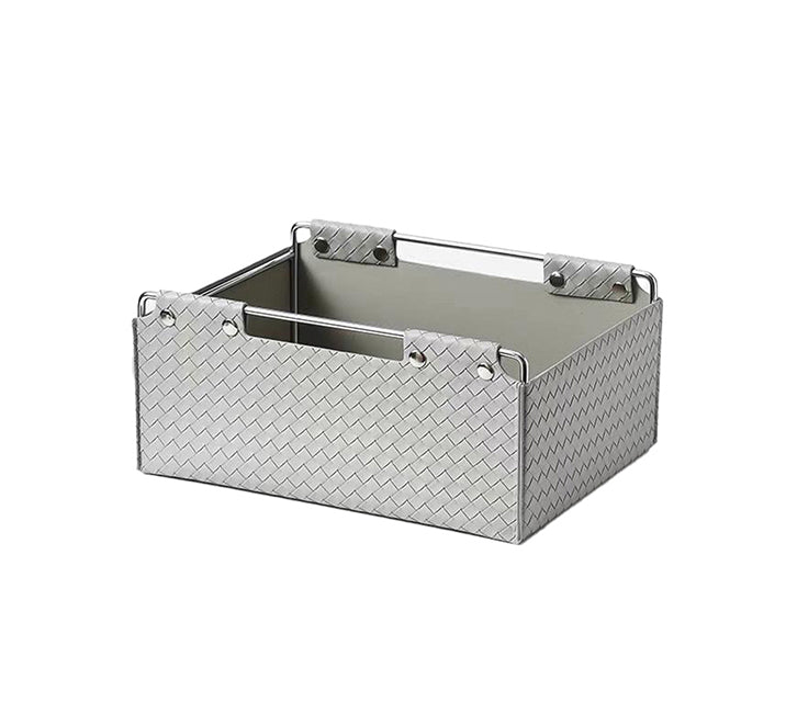 Kingsley Faux Leather Woven Basket
