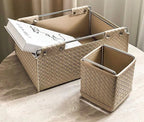 Kingsley Faux Leather Woven Basket