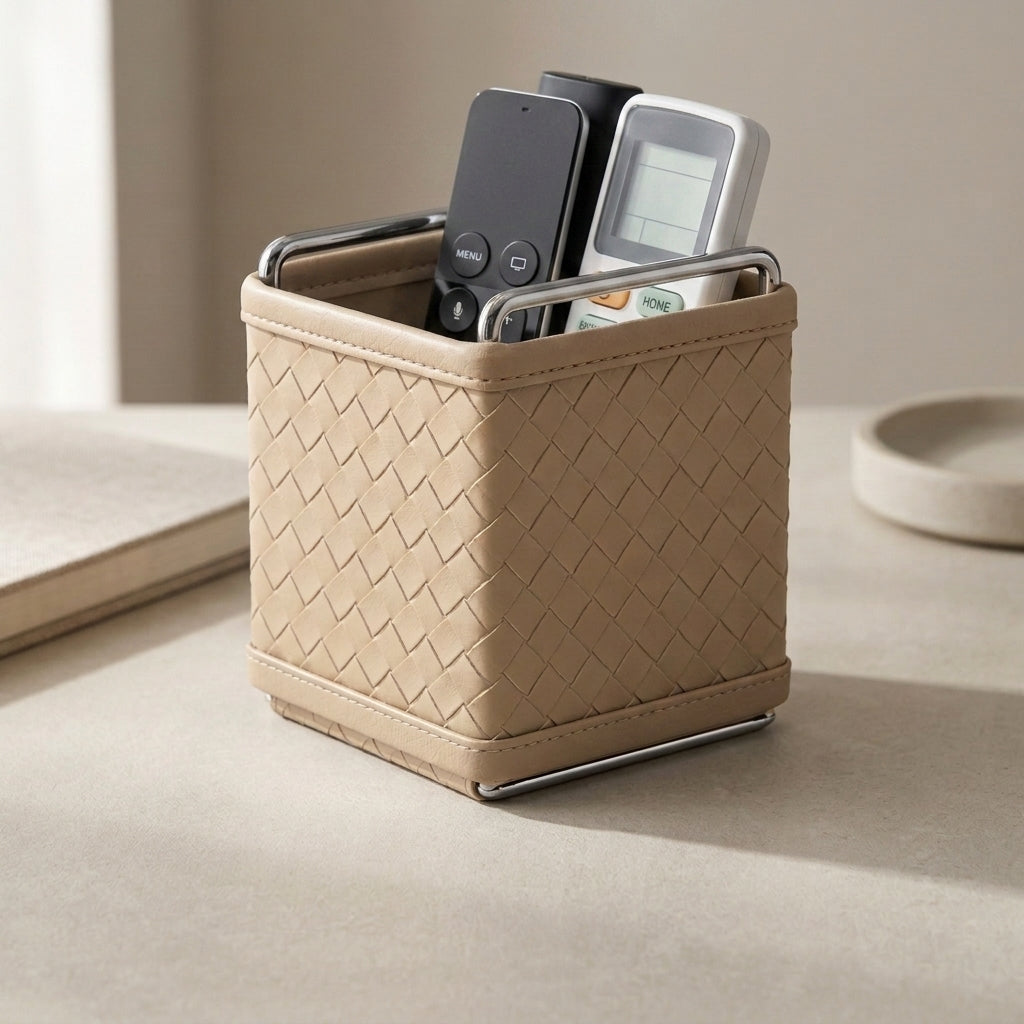 Kingsley Faux Leather Woven Holder