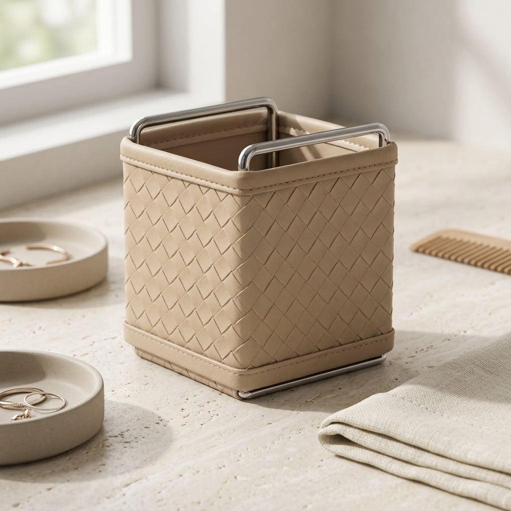 Kingsley Faux Leather Woven Holder
