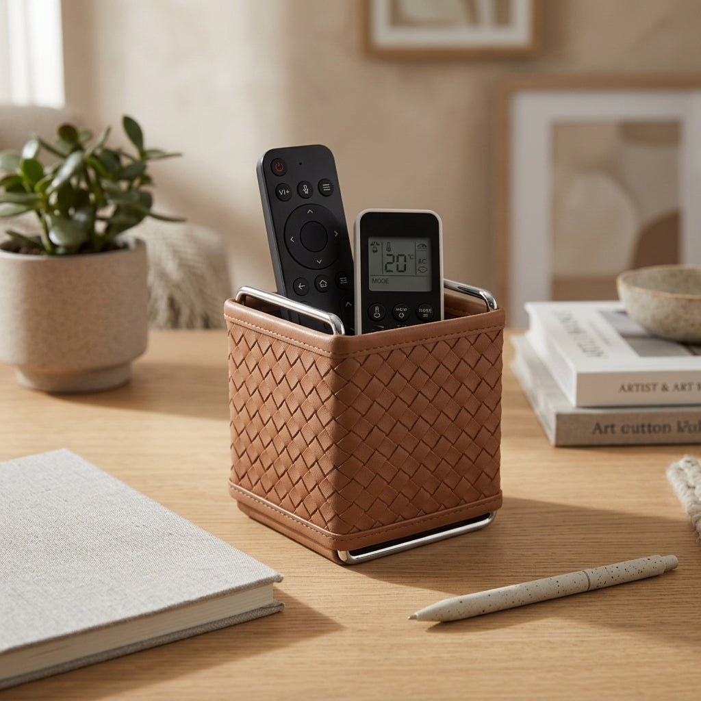 Kingsley Faux Leather Woven Holder