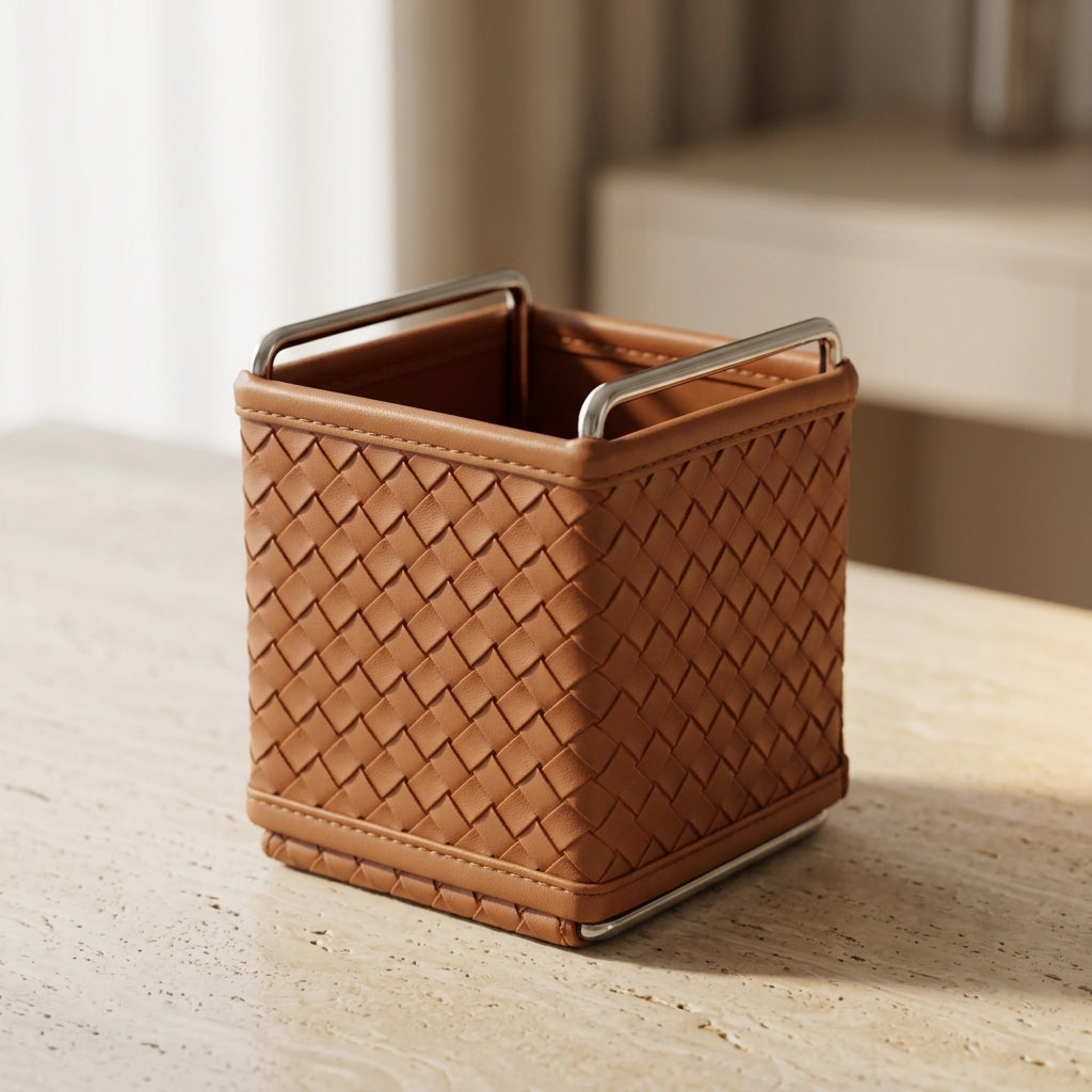 Kingsley Faux Leather Woven Holder