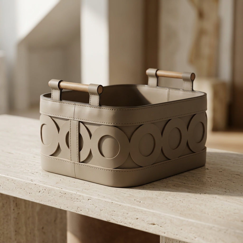 Liberty Faux Leather Basket
