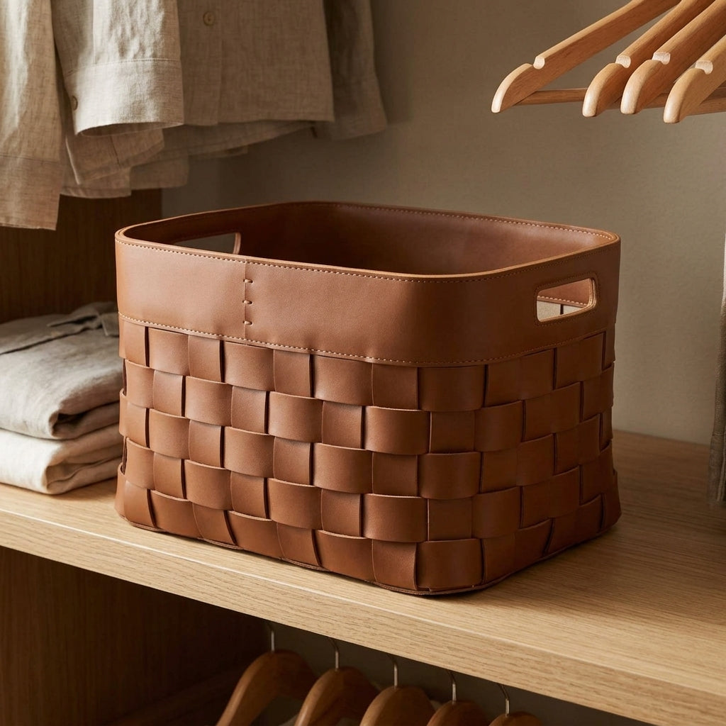 Madison Faux Leather Basket