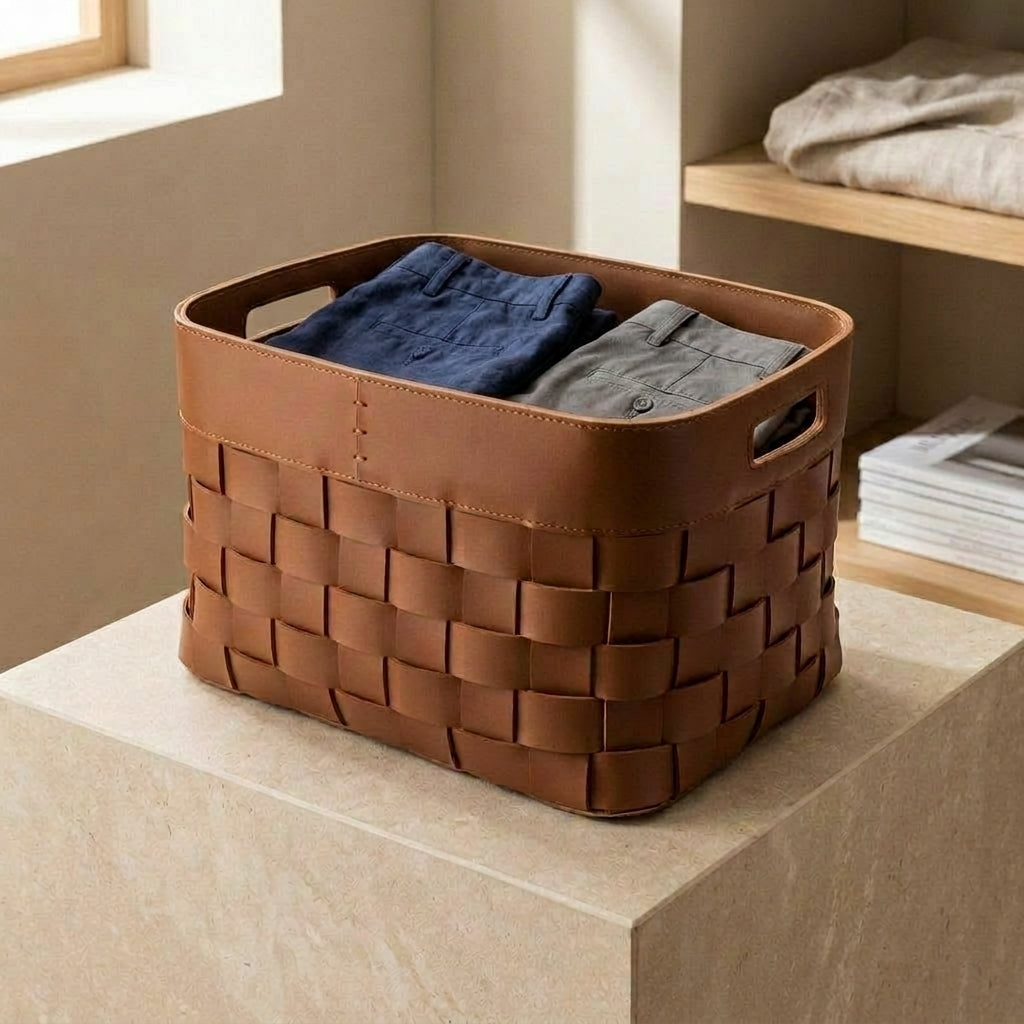 Madison Faux Leather Basket