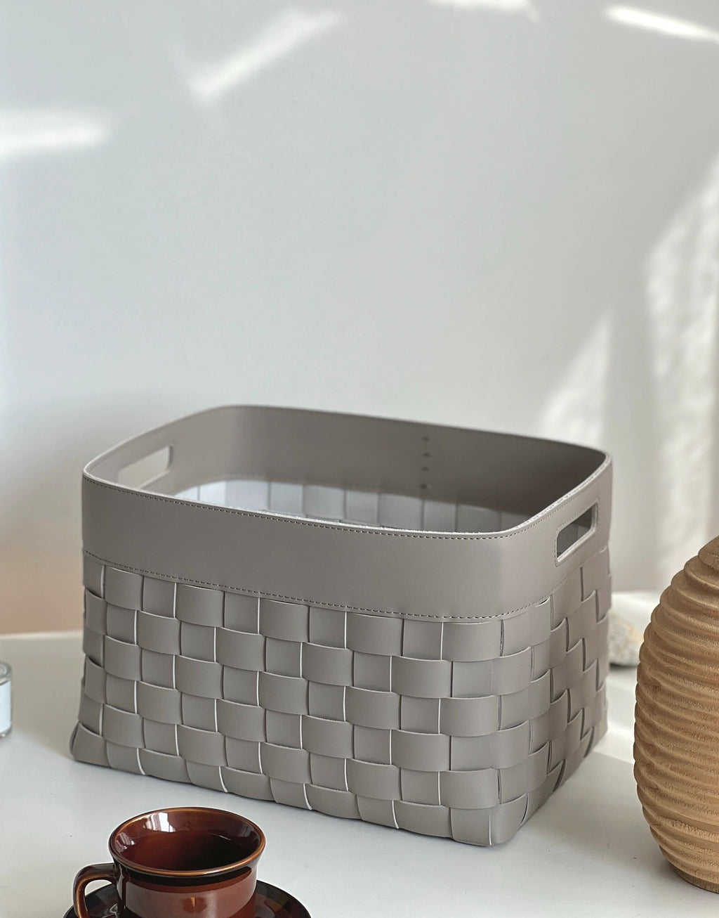 Madison Faux Leather Basket