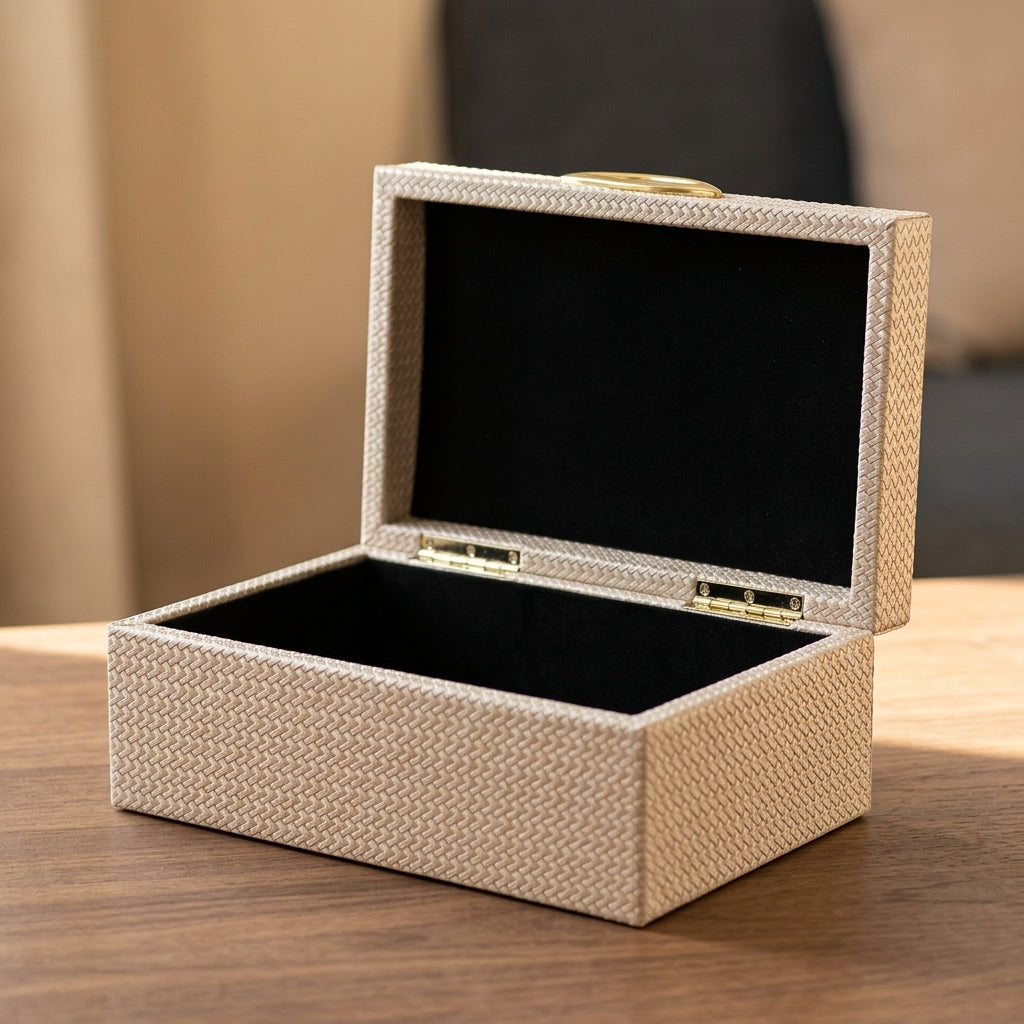 Oberio Faux Leather Box