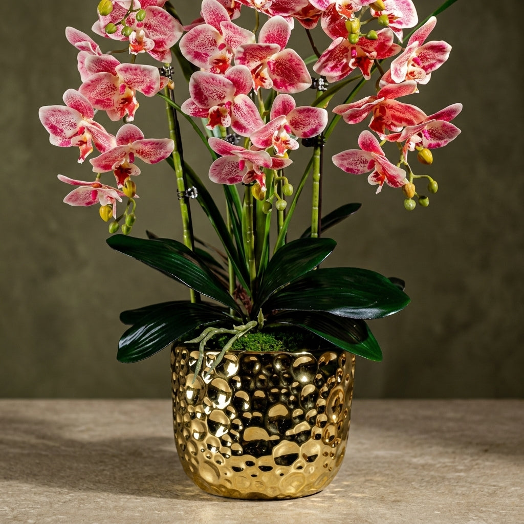 Orchid 6 Stalks w Black Pot Pinky