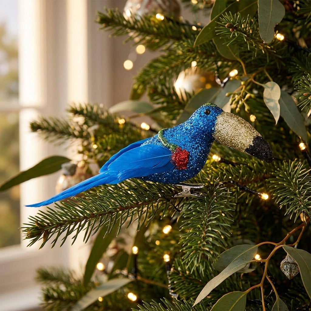 Shazza Glitter Clip on Toucan Blue