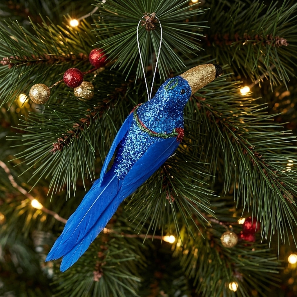 Shazza Glitter Clip on Toucan Blue
