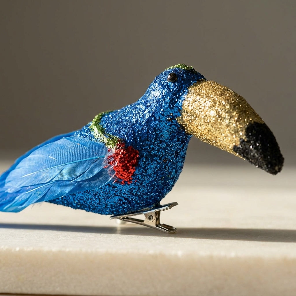 Shazza Glitter Clip on Toucan Blue