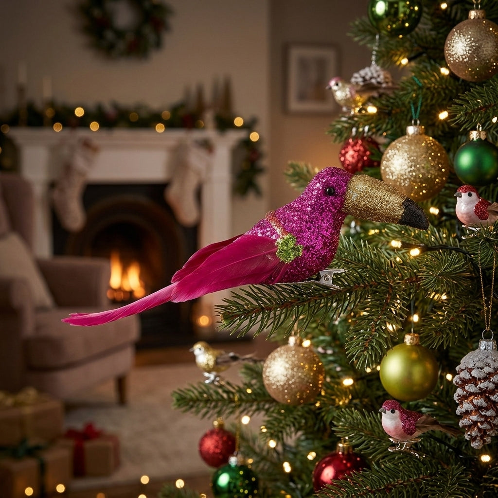 Shazza Glitter Clip on Toucan Pink
