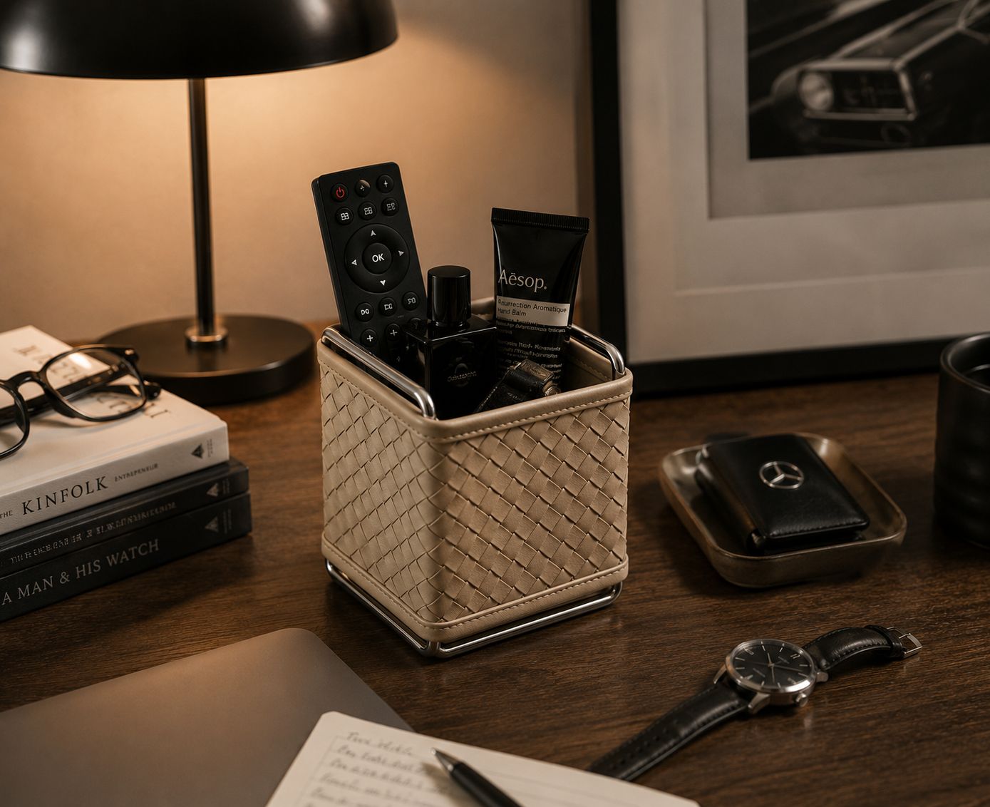 Kingsley Faux Leather Woven Holder