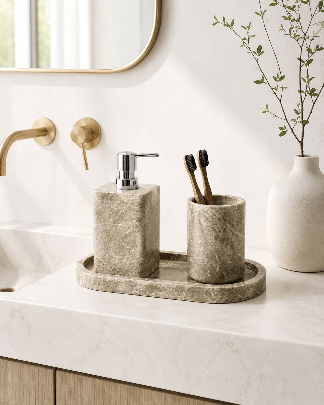 Macy Marble Curve Tray