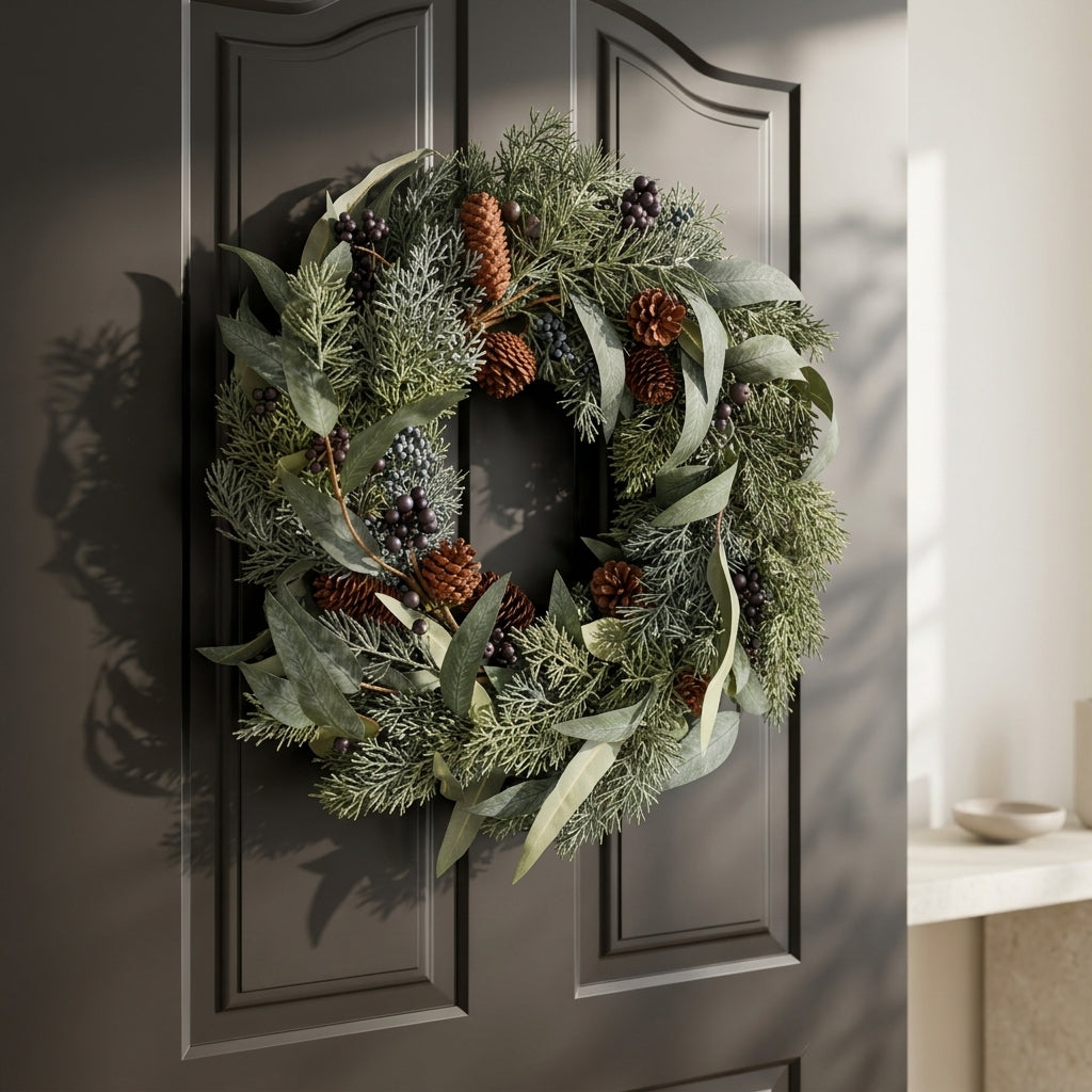 Xmas Eucalyptus Blue Berry Wreath