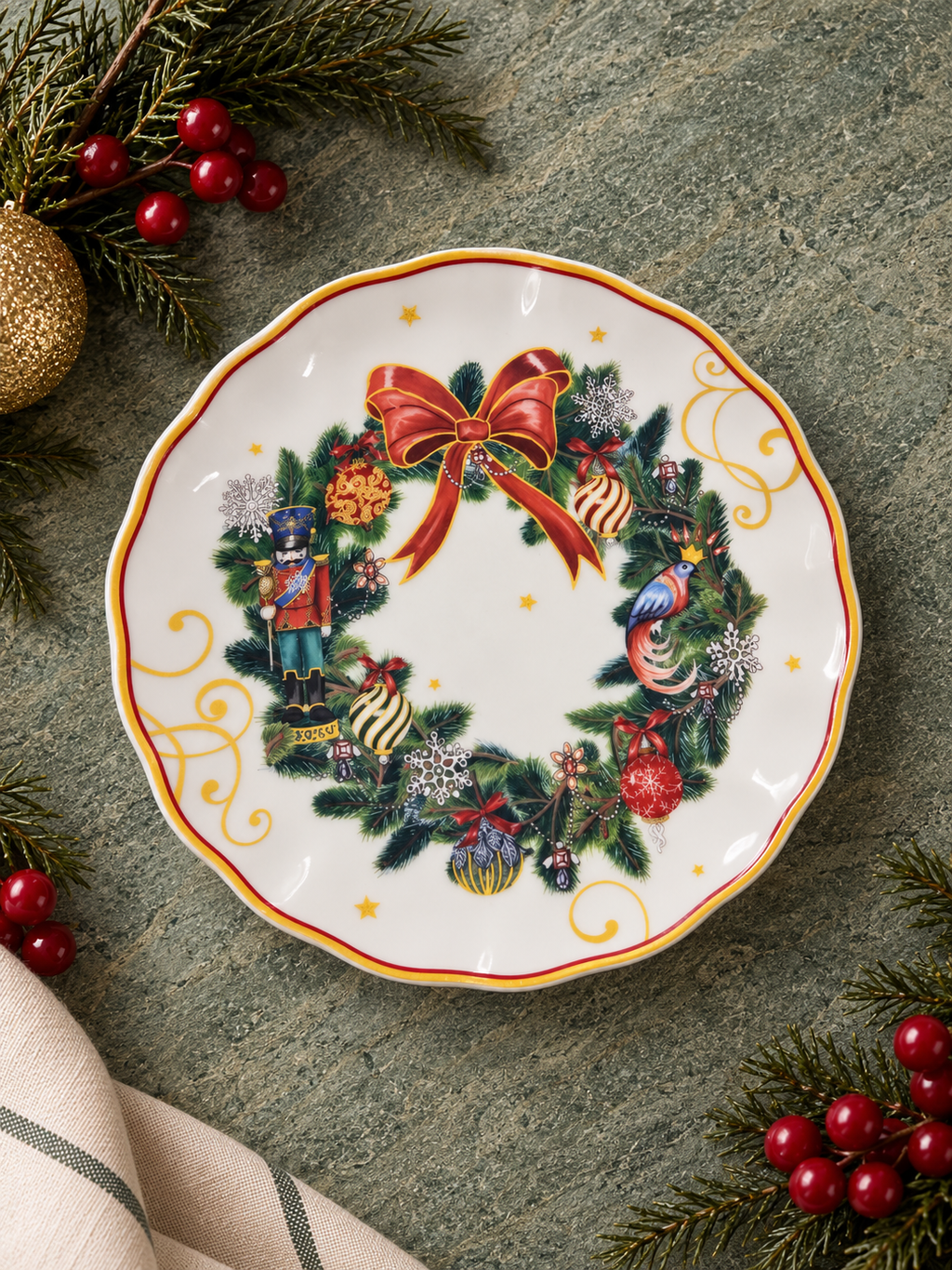 Xmas Wreath Plate
