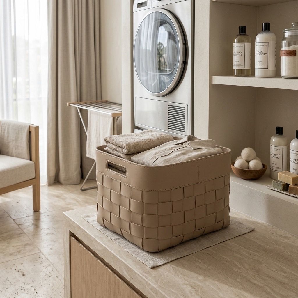 Madison Faux Leather Basket