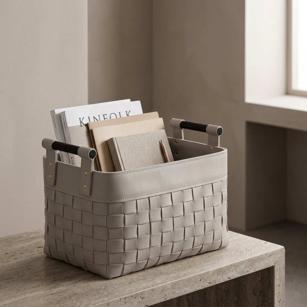 Kesington Faux Leather Basket