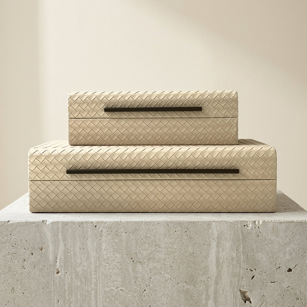 Leedon Woven PU Leather Box