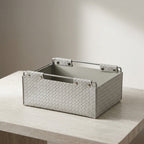 Kingsley Faux Leather Woven Basket