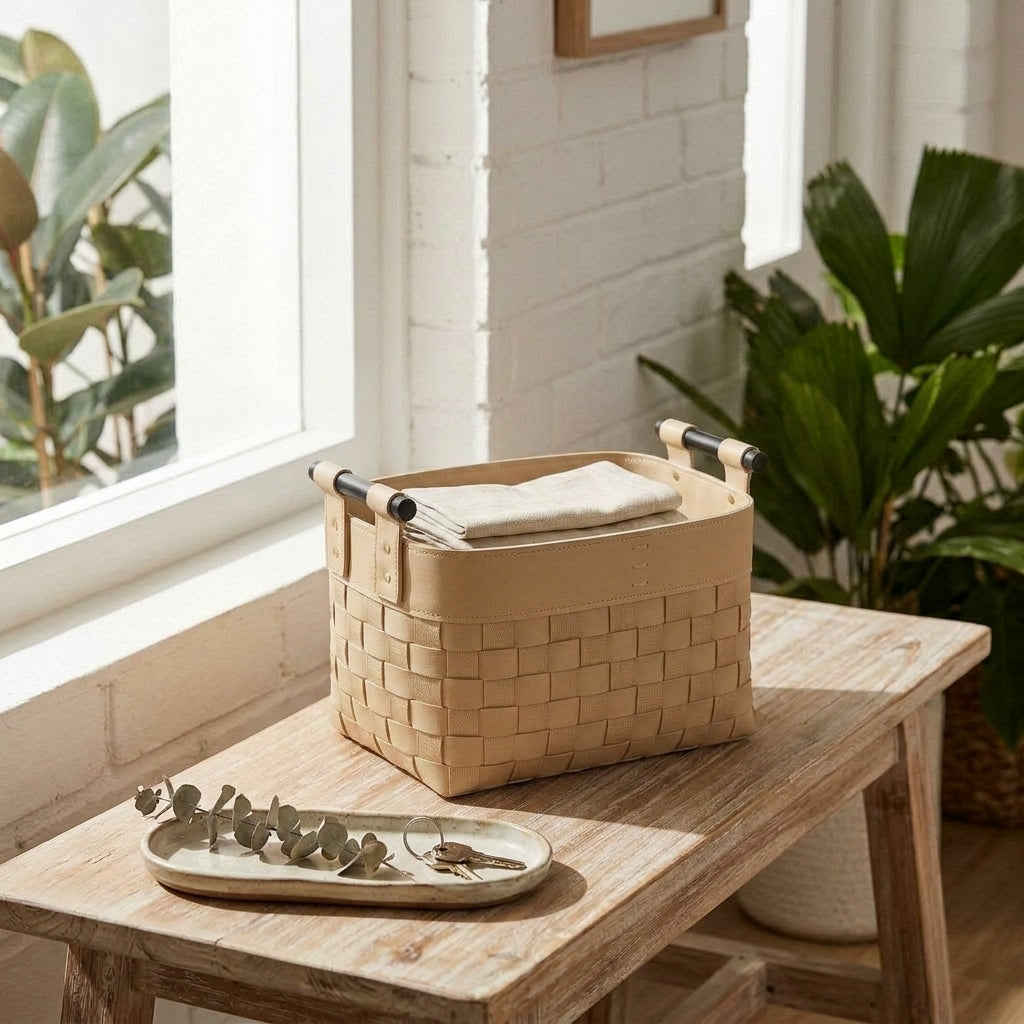 Kesington Faux Leather Basket