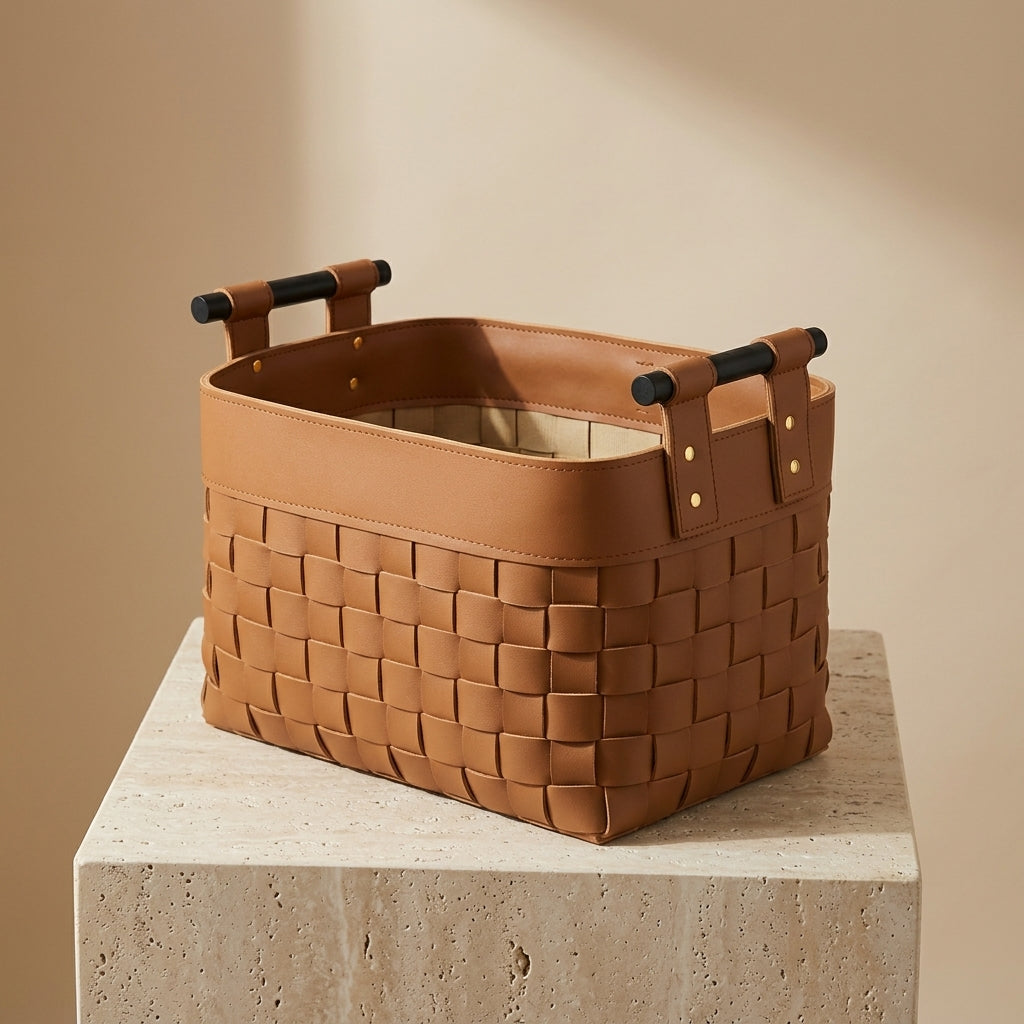Kesington Faux Leather Basket