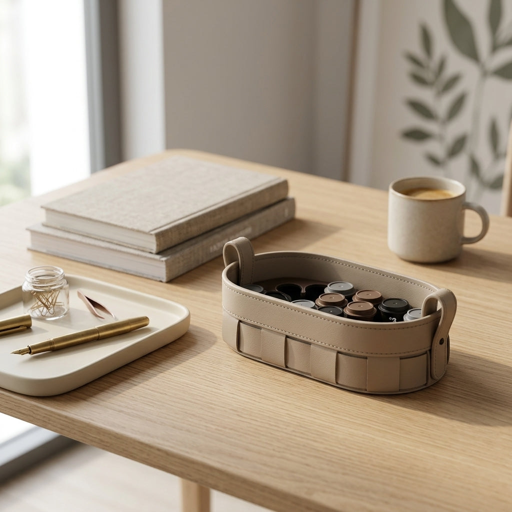 Lexon Faux Leather Basket
