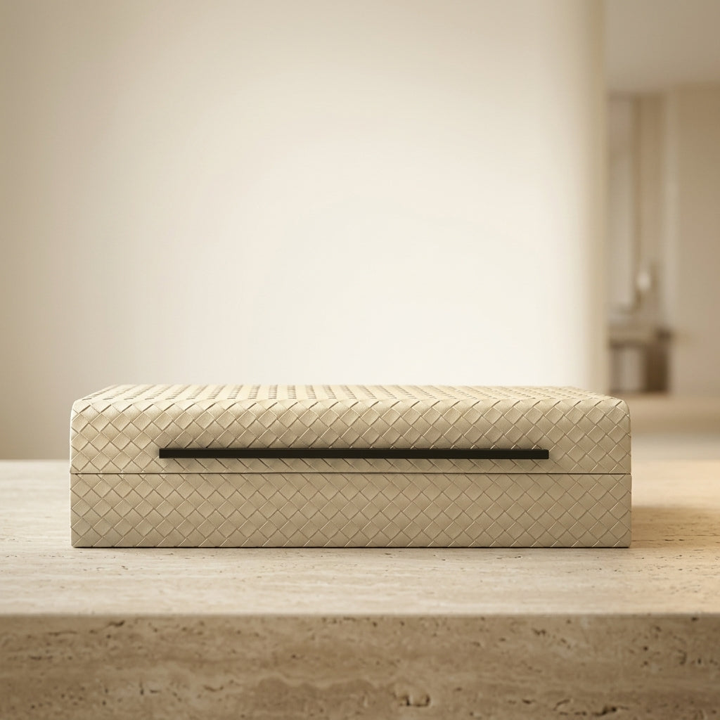 Leedon Woven PU Leather Box