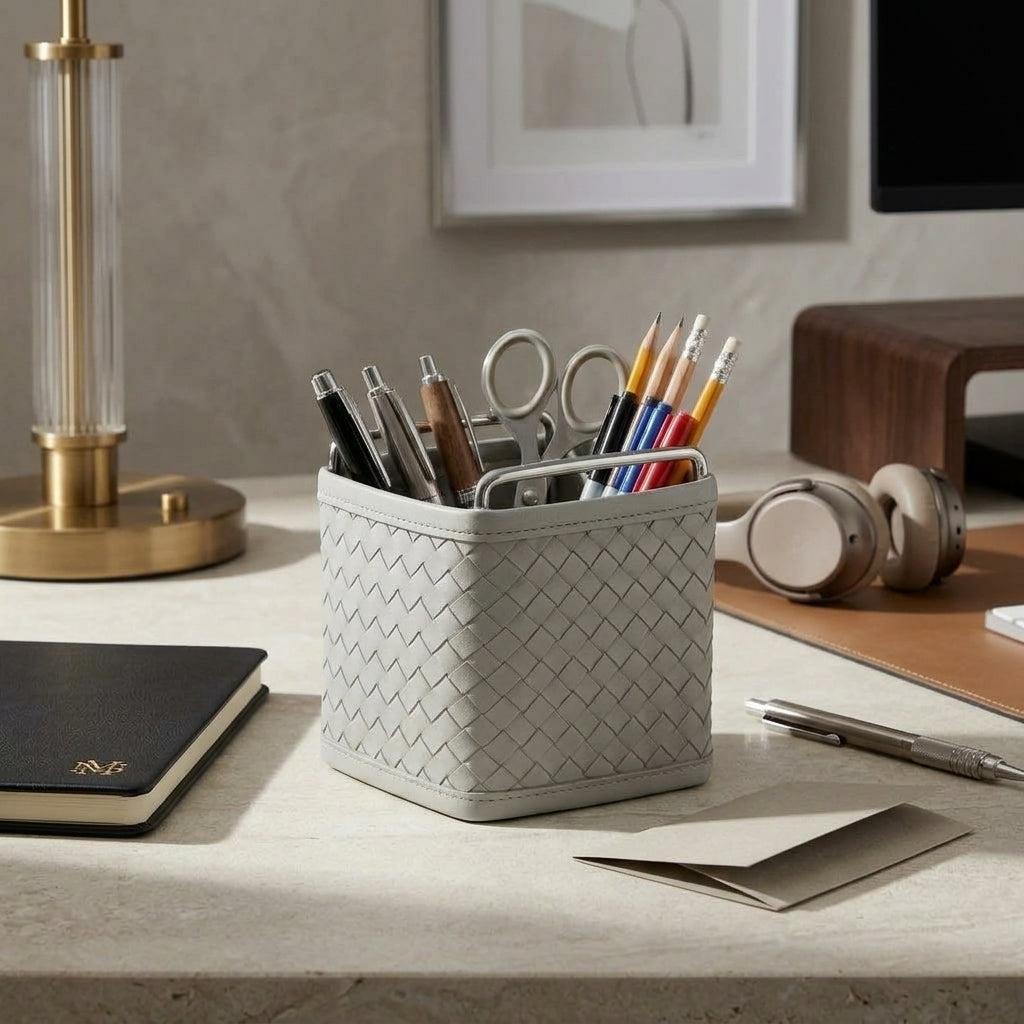 Kingsley Faux Leather Woven Holder