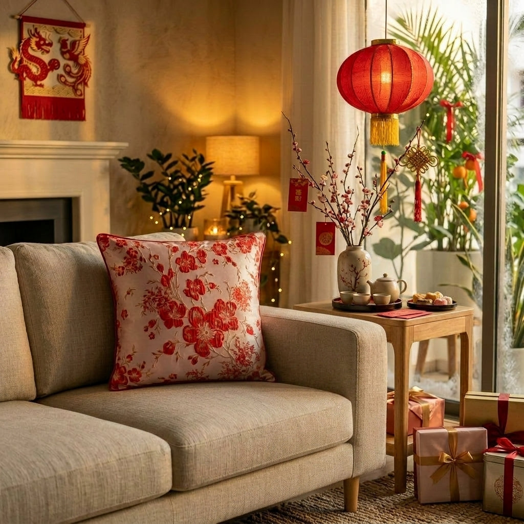 Oriental Peony Cushion
