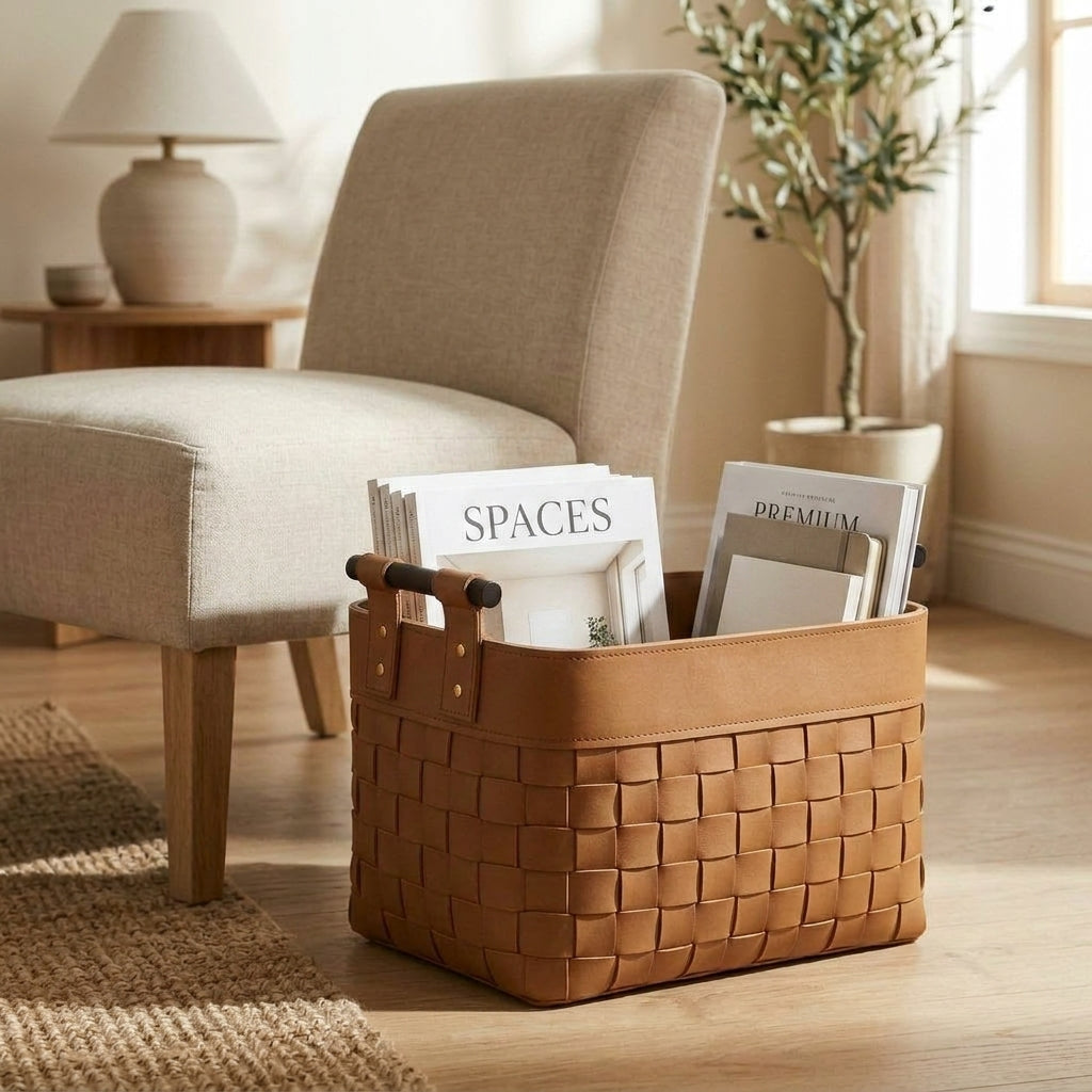 Kesington Faux Leather Basket
