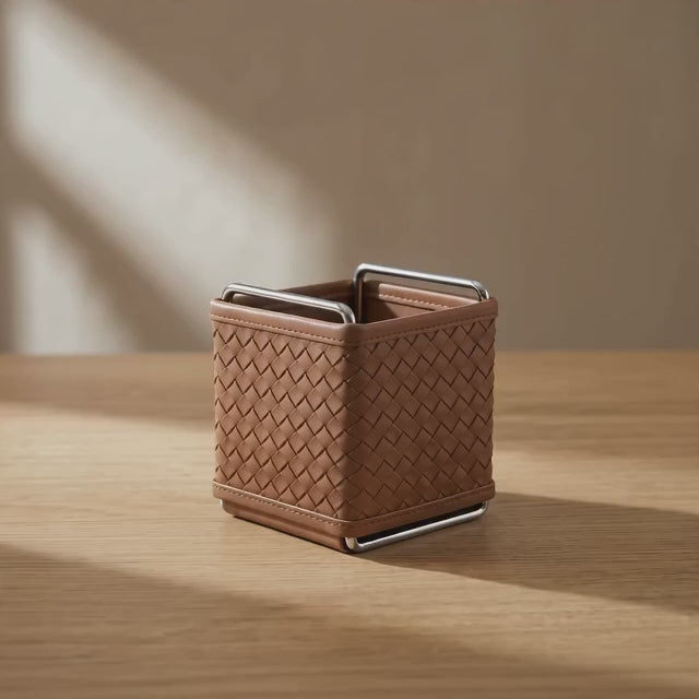 Kingsley Faux Leather Woven Holder